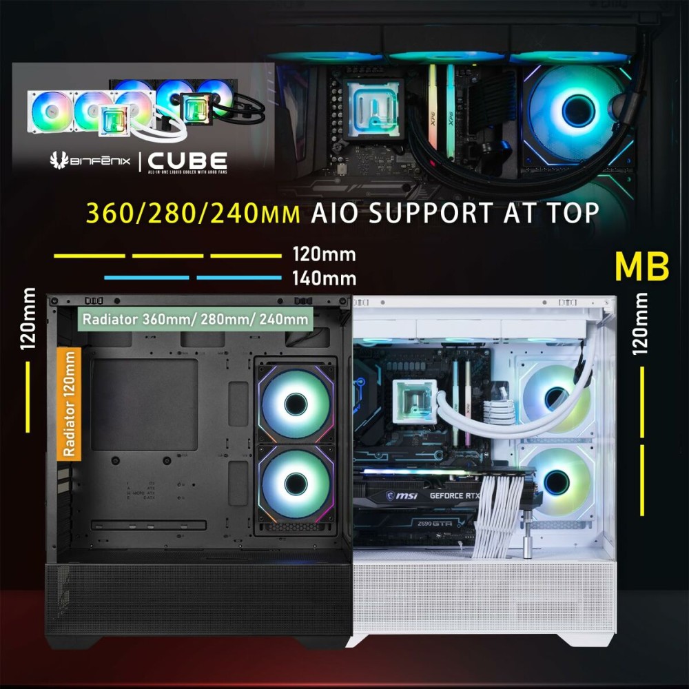 Boîtier ATX semi-tour BitFenix CETO Basic Blanc