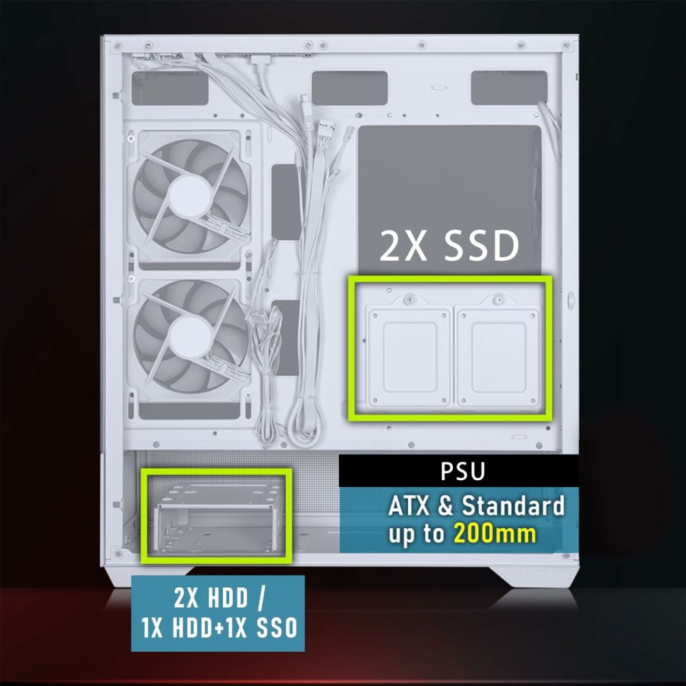 ATX Semi-Tower Gehäuse BitFenix CETO Basic Weiß