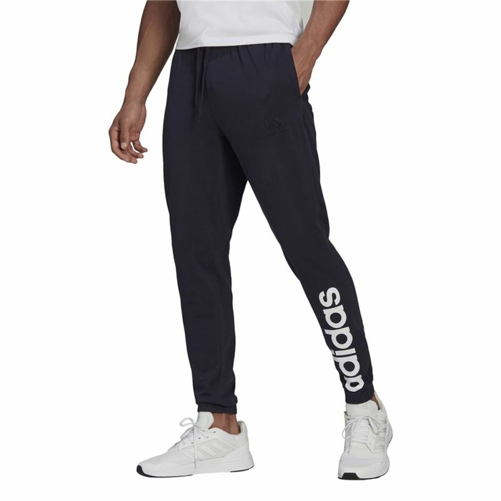 Pantalon de Survêtement pour Adultes Adidas Essentials Single Jersey Tapered Bleu Homme