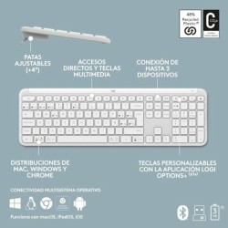 Clavier Logitech Blanc Espagnol Qwerty QWERTY