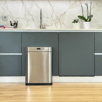 Waste bin Kitchen Move Grey Metal Stainless steel 60 L