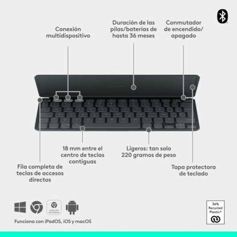 Keyboard Logitech Black Spanish Qwerty QWERTY