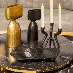 Centre de Table Alexandra House Living Noir Aluminium 41 x 20 x 7 cm