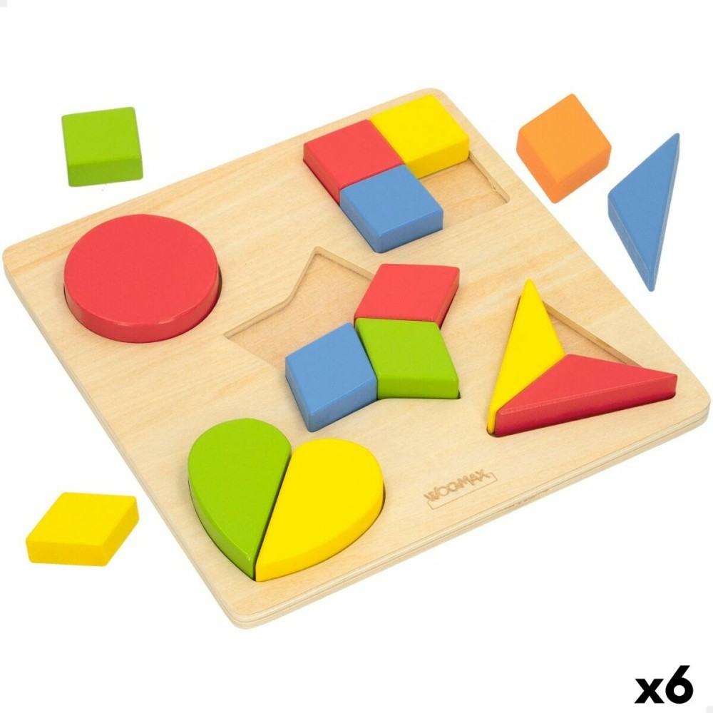 Child's Wooden Puzzle Woomax Shapes + 12 Months 16 Pieces (6 Units)