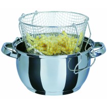 Bratpfanne mit Korb GSW Edelstahl Ø 22 cm Silberfarben