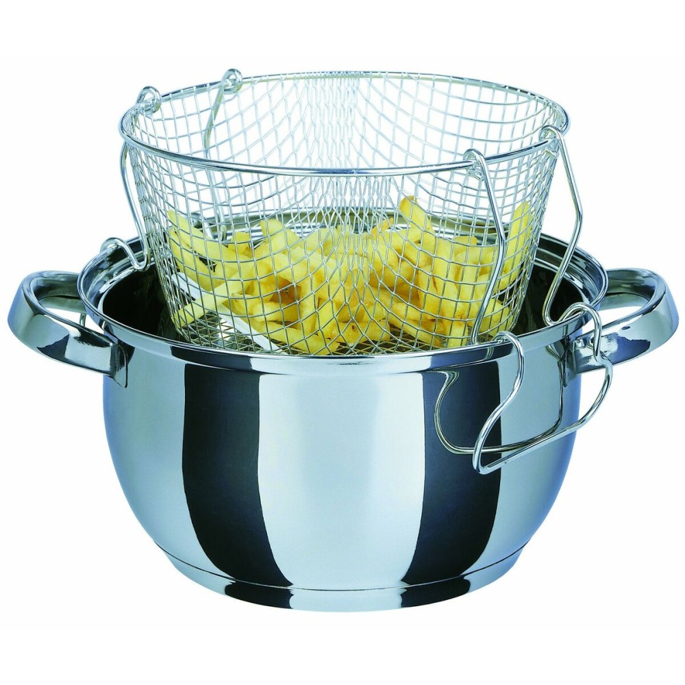Frying pan with basket GSW Stainless steel Ø 22 cm Silver