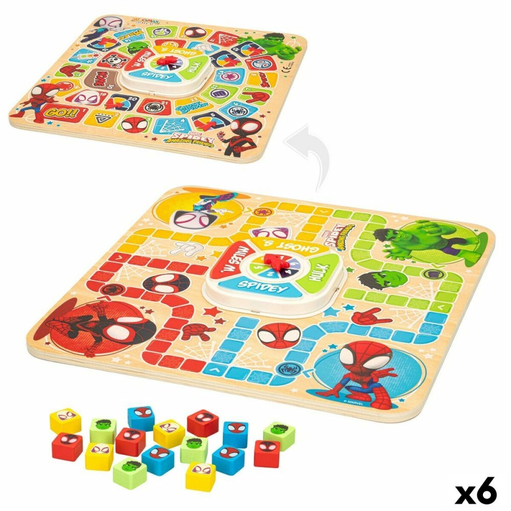 Jeu de petit chevaux et de l'oie Spidey 29,5 x 3,5 x 29,5 cm (18 Pièces) (6 Unités)