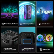 Haut-parleurs bluetooth portables Hisense Noir 300 W