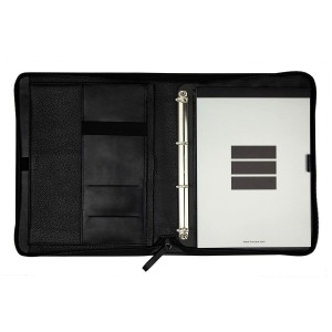 Zippered document holder Finocam Andrea 26,5 x 33,5 x 4 cm Black A4