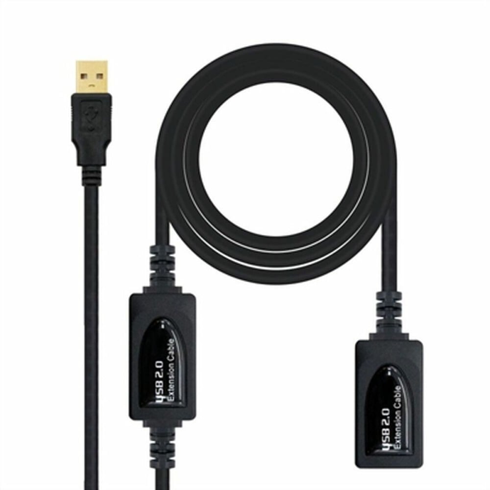 Verlängerungskabel mit USB NANOCABLE 10.01.0212 10 m Schwarz 10 m