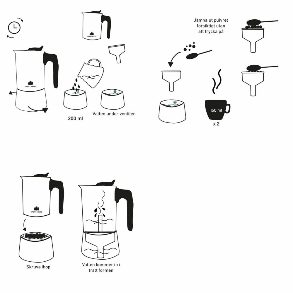 Italian Coffee Pot Bialetti 0001163 Aluminium 6 Cups