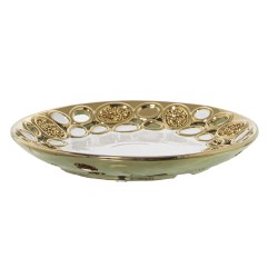 Centerpiece Alexandra House Living White Golden Ceramic 5 x 27 x 26 cm