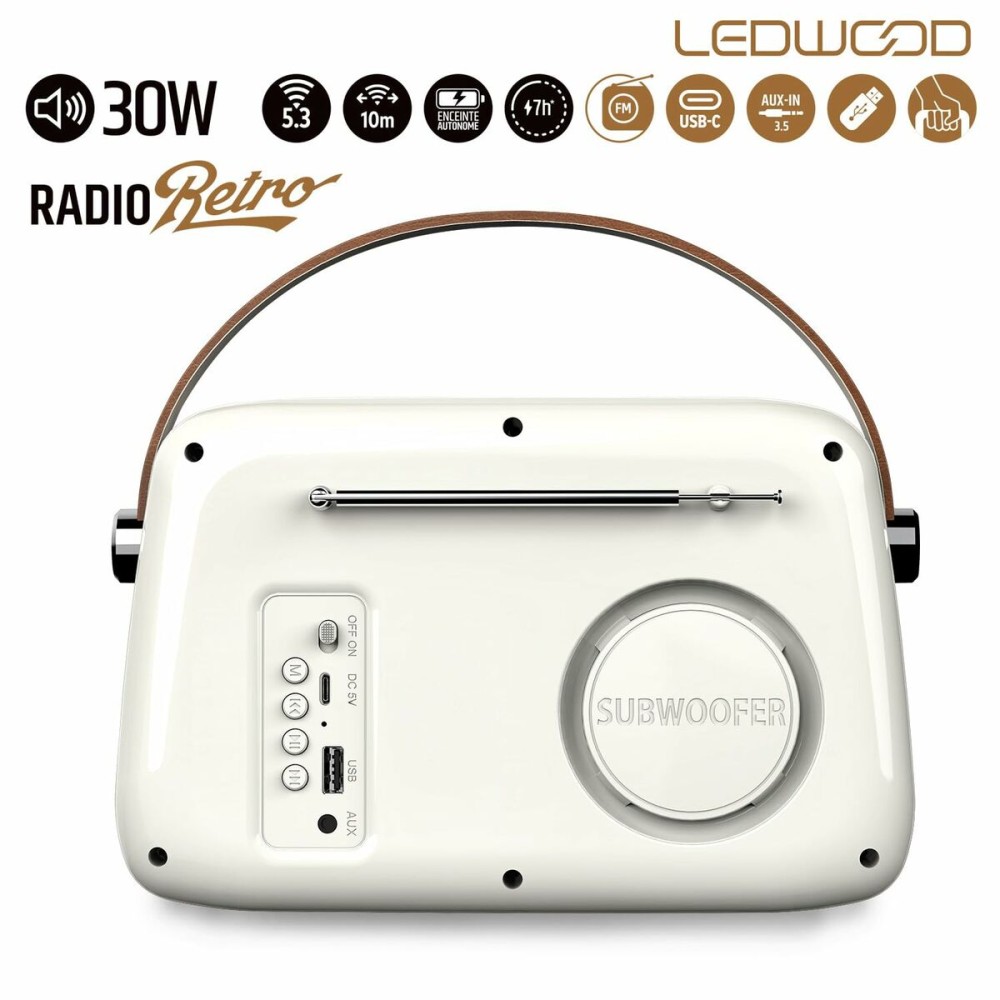 Radio Transistor Ledwood ALMA WHI Blanc 30 W