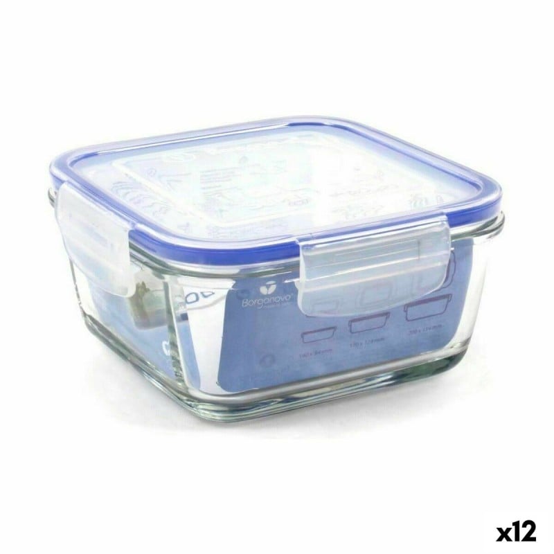 Lunchbox hermetisch Borgonovo Superblock karriert 15 x 15 x 7,5 cm (12 Stück)