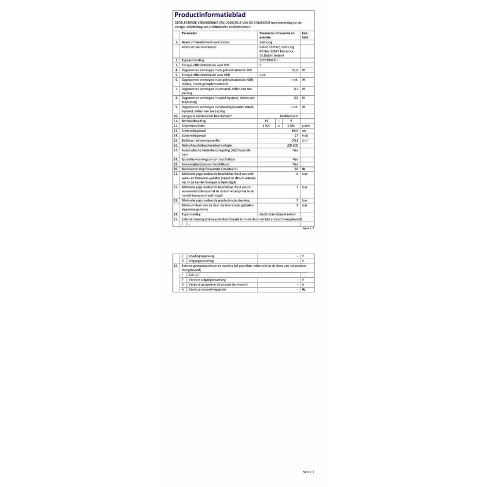 Gaming-Monitor Samsung LS27C390EAUXEN Full HD 27"