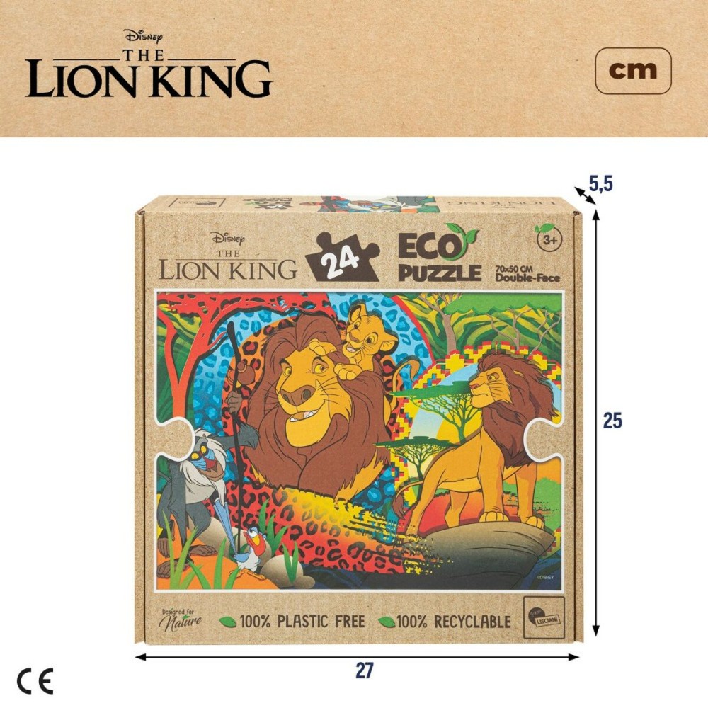 Kinderpuzzle The Lion King Beidseitig 24 Stücke 70 x 1,5 x 50 cm (12 Stück)