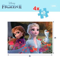 Kinderpuzzle Frozen Beidseitig 4 in 1 48 Stücke 35 x 1,5 x 25 cm (6 Stück)