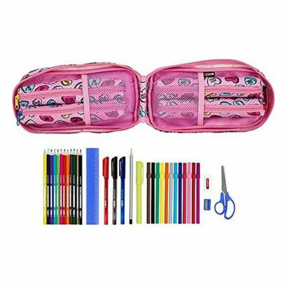 Plumier sac à dos Safta Rose (33 Pièces)