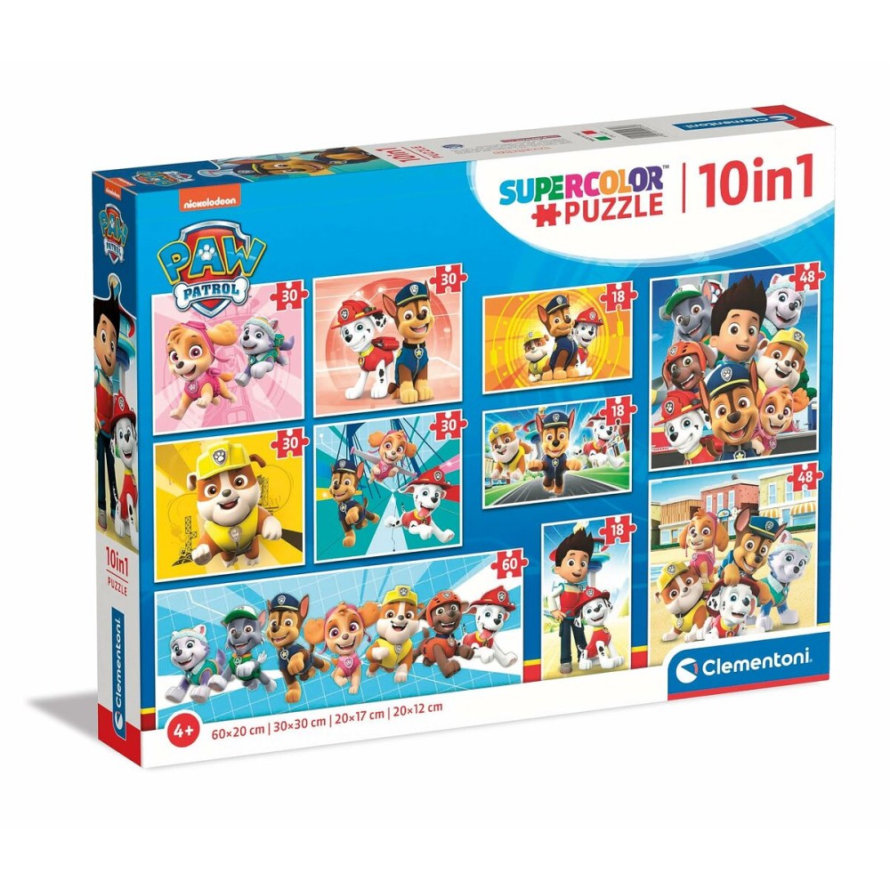 Set de 10 Puzzles The Paw Patrol Clementoni Supercolor 330 Pièces