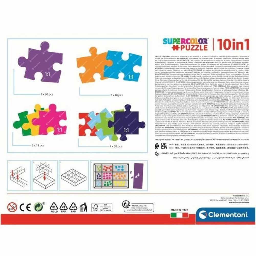 Set de 10 Puzzles The Paw Patrol Clementoni Supercolor 330 Pièces