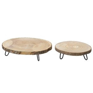Jeux de plateaux KSD Bois Ronde Décoratif 2 Pièces