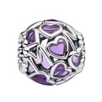 Damenperlen Pandora 793772C01 Lila Silberfarben