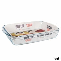 Oven Dish Quttin   Transparent Glass Rectangular 5 L 40,2 x 26,4 x 7 cm (6 Units)