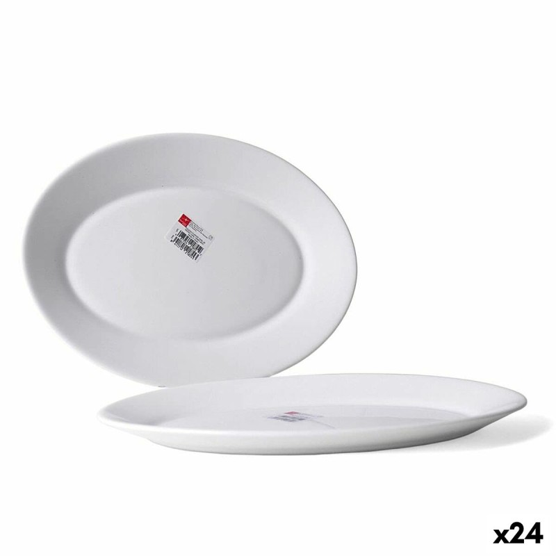 Plat à Gratin Bormioli Toledo Blanc verre Oblongue 30 x 21 x 2,7 cm (24 Unités)