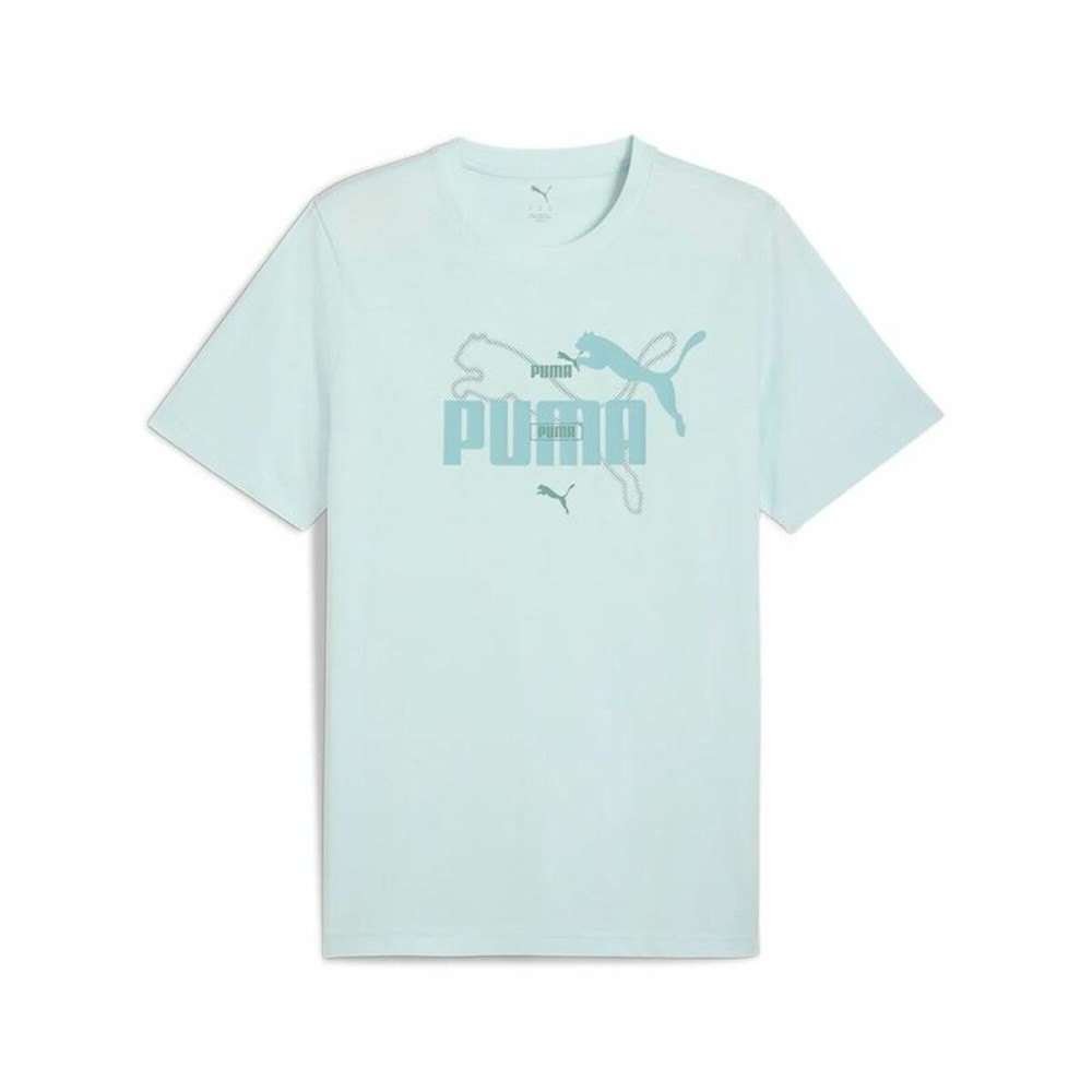 Herren Kurzarm-T-Shirt Puma Essentials Logo Lab Summer Hellblau