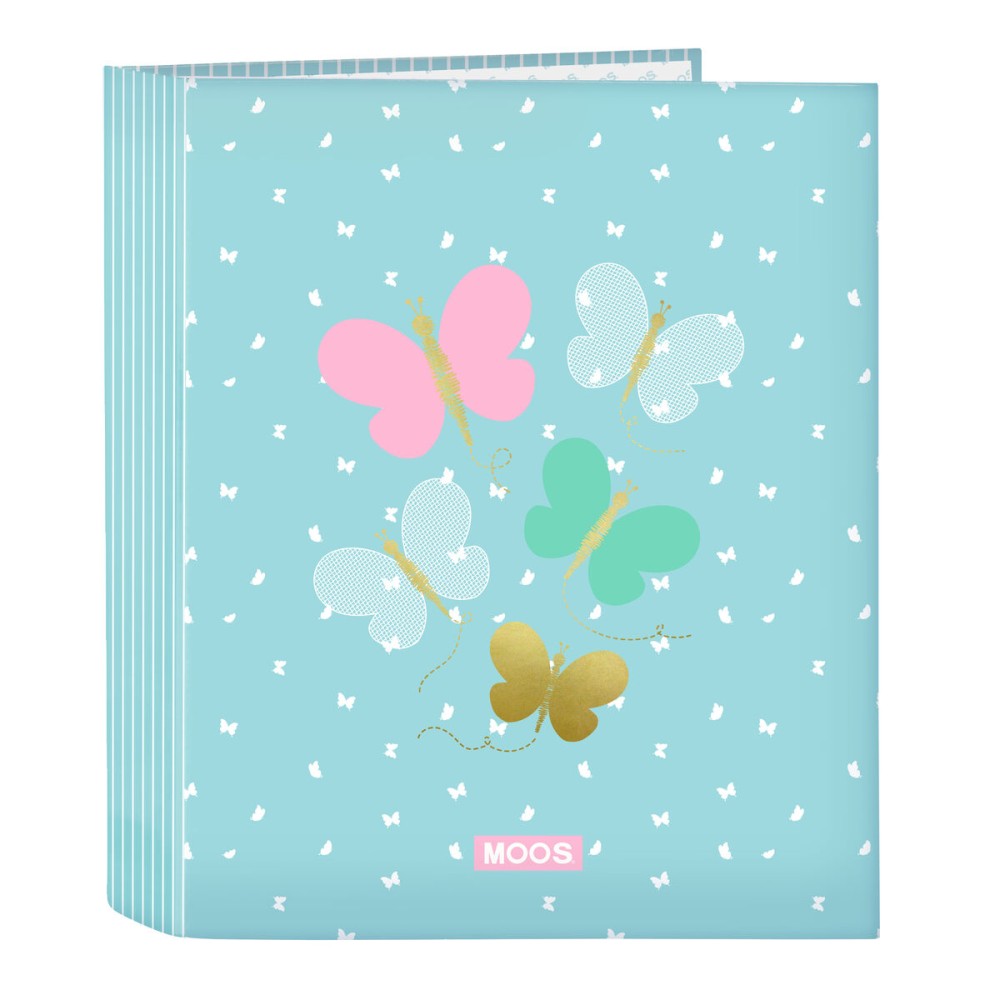 Ring binder Moos Butterflies Blue A4 27 x 33 x 6 cm