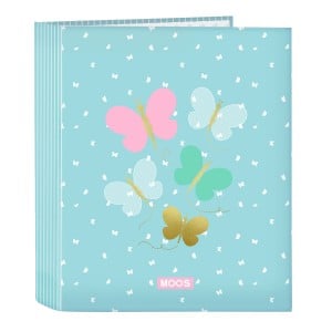 Ringbuch Moos Butterflies Blau A4 27 x 33 x 6 cm