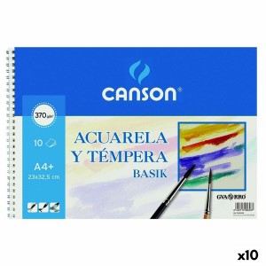 Bloc à dessin Canson Basik 10 Volets 370 g/m² Gouache Aquarelles (10 Unités)