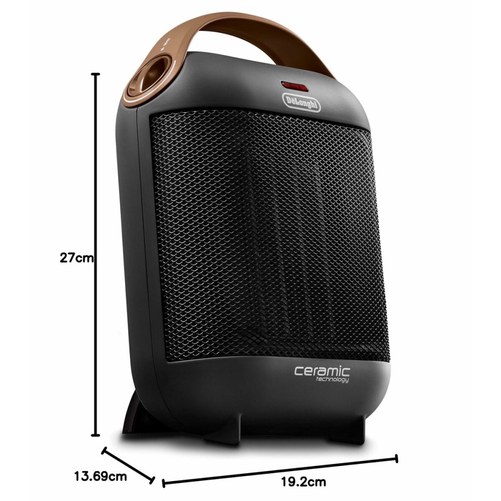 Tragbare Keramikheizung DeLonghi HFX30C18IW Schwarz Grau Anthrazit 1800 W