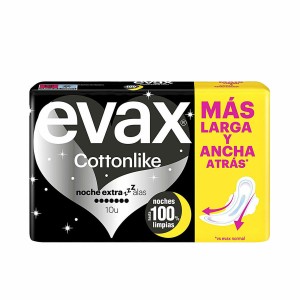 Night Sanitary Pads with Wings Evax COTTONLIKE 10 Units