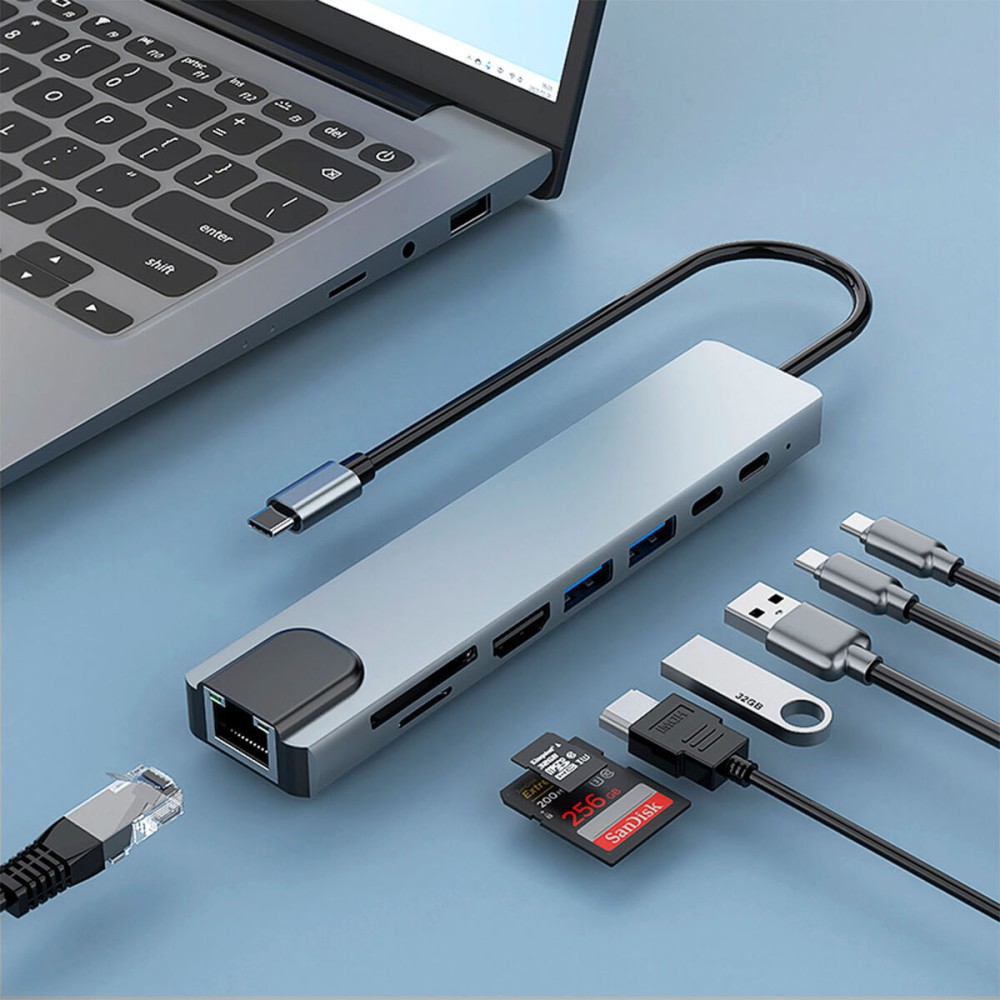 Hub USB CoolBox COO-DOCK-C-81 100 W