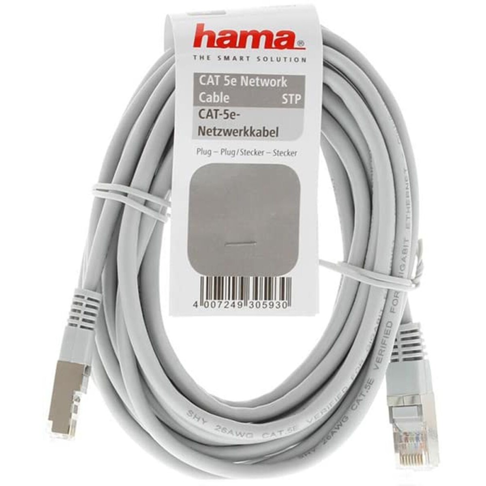 Câble Réseau Rigide UTP 6ème Catégorie Hama 00200915 Gris 1,5 m (25 Unités)