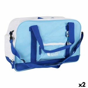 Sports Bag with Shoe holder LongFit Care Blue/White (2 Units)