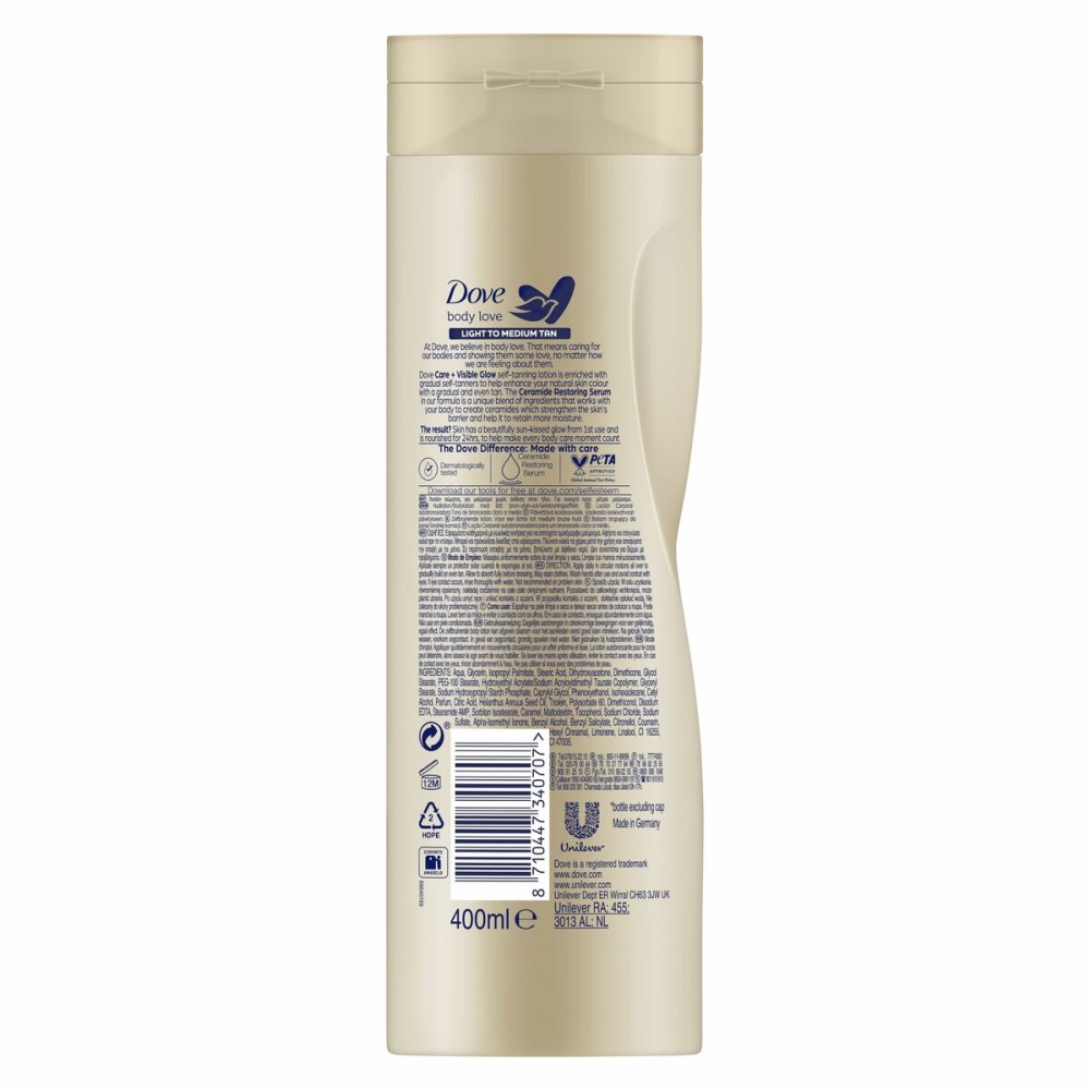 Autobronzant Corporel Dove VISIBLE GLOW 400 ml