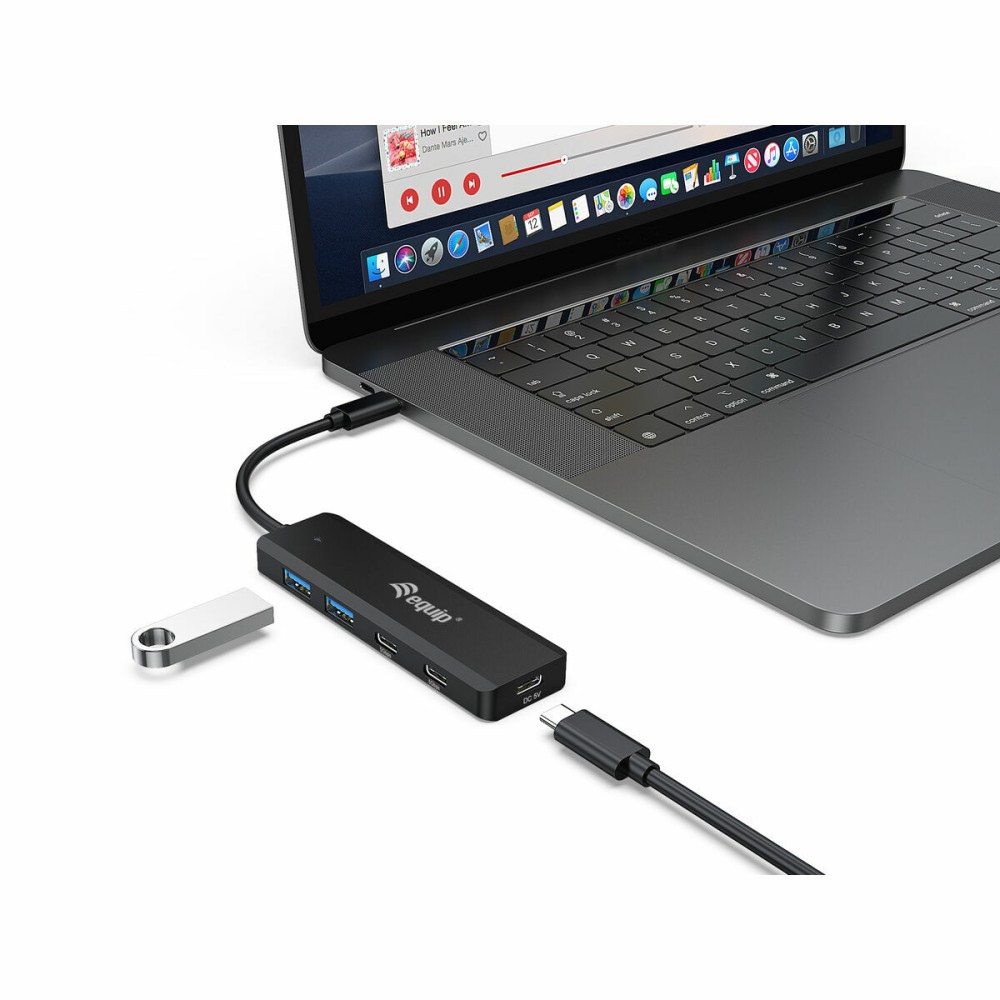 Hub USB Equip 128964 Schwarz