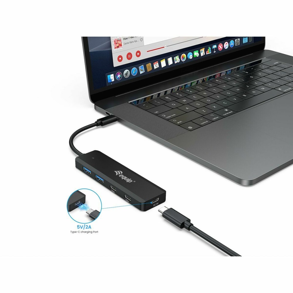 Hub USB Equip 128964 Schwarz