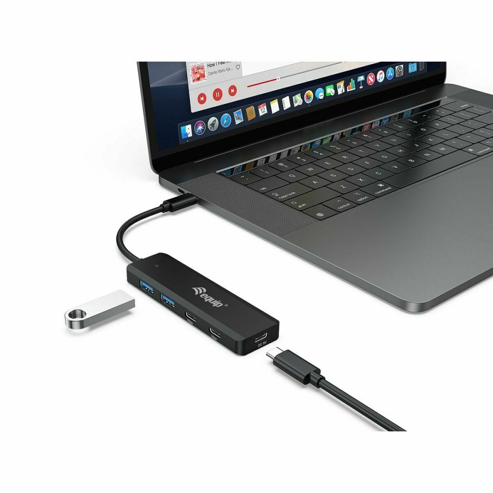 Hub USB Equip 128964 Schwarz