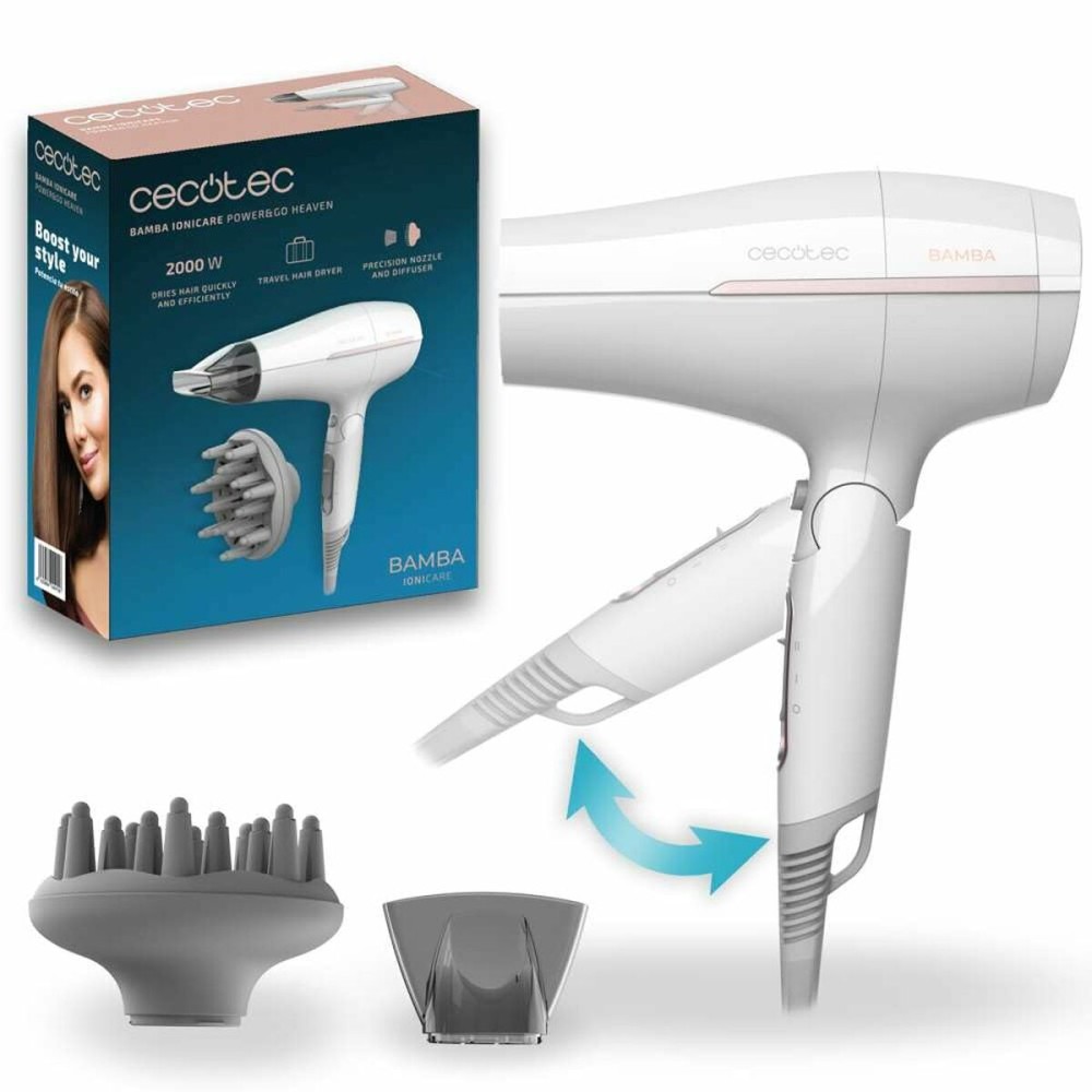 Föhn Cecotec Bamba IoniCare Power&Go Heaven 2000 W Weiß