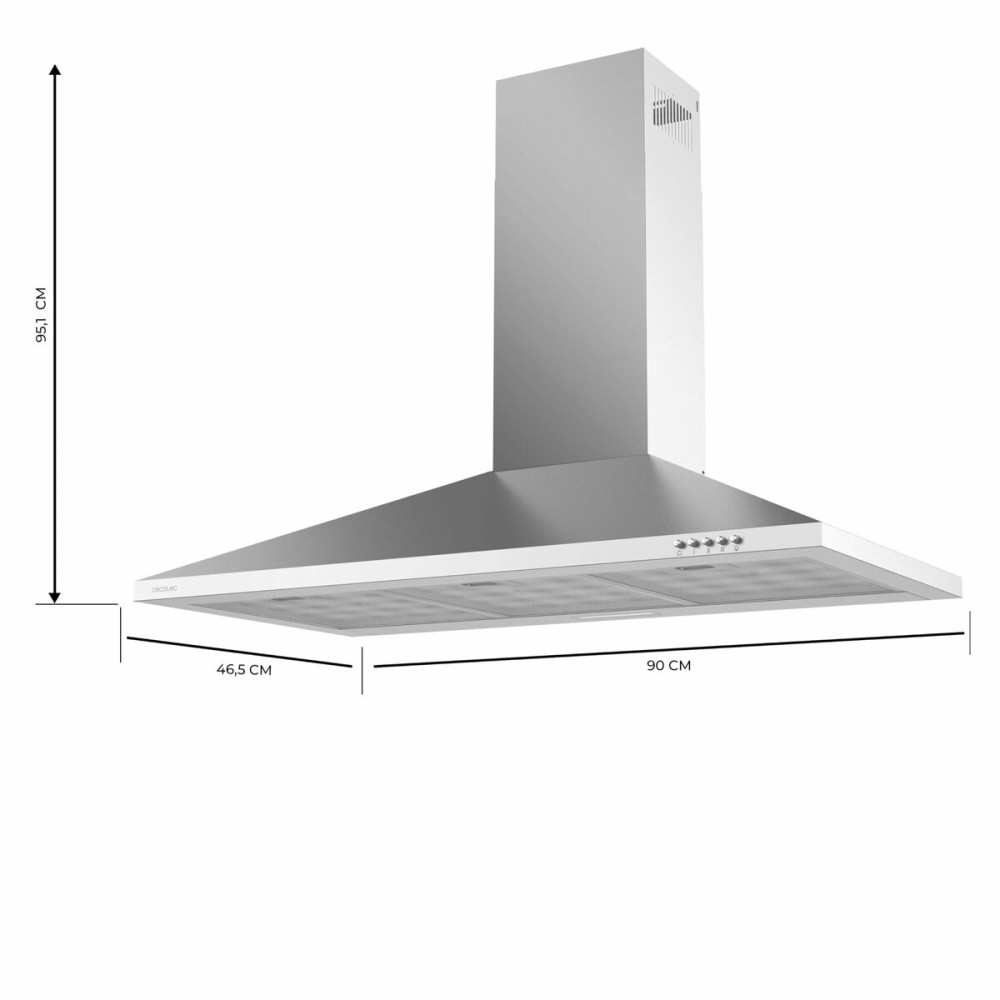 Konventioneller Rauchfang Cecotec Bolero Flux PM 903500 Inox B Stahl 90 x 46,5 cm