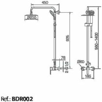 Dusche Säule Imex ROMA OC BDR001-OC Edelstahl 150 cm 1 Position