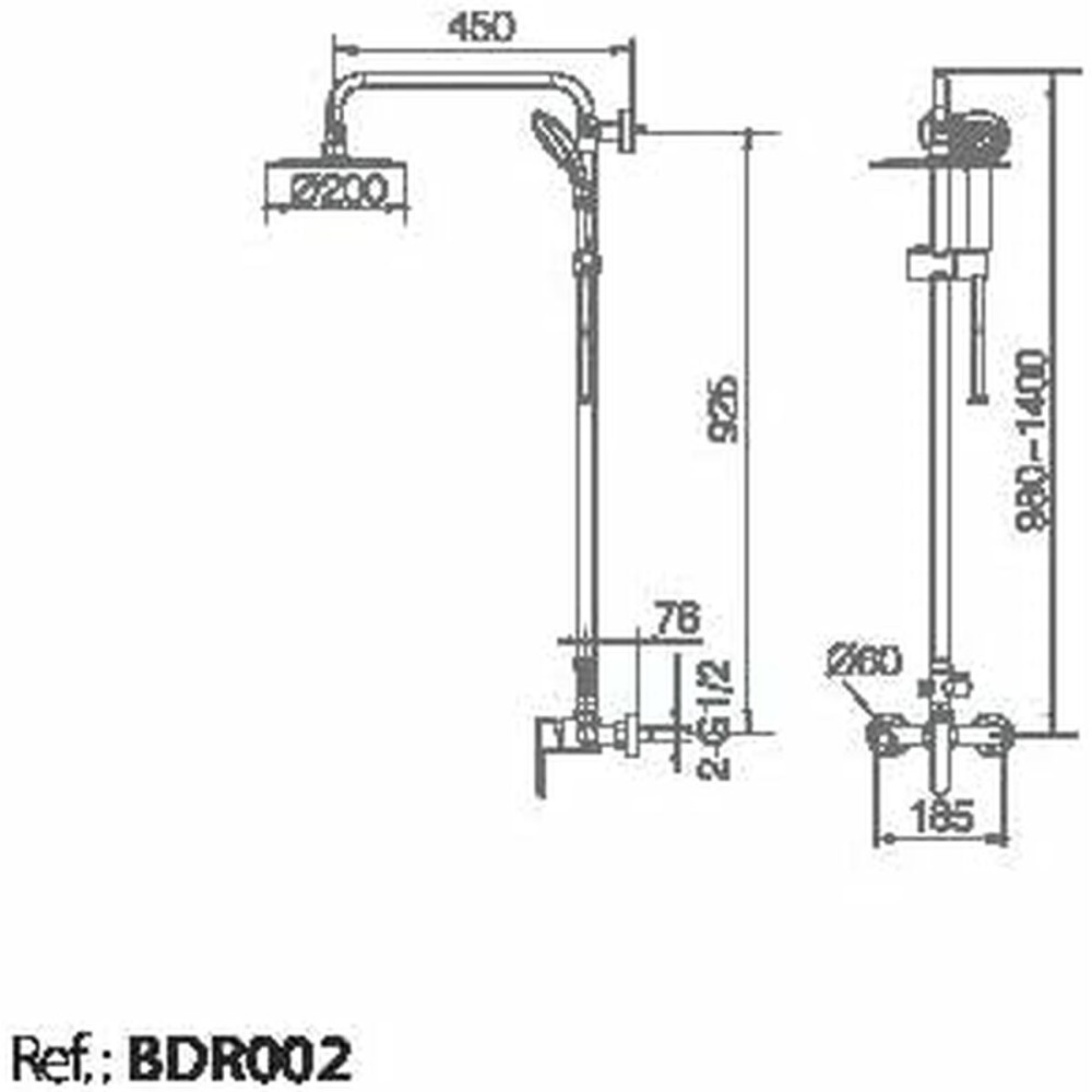 Dusche Säule Imex ROMA OC BDR001-OC Edelstahl 150 cm 1 Position
