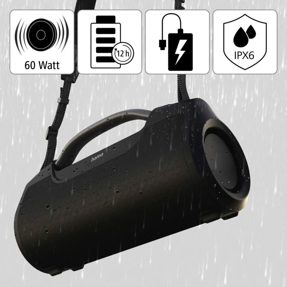 Haut-parleurs bluetooth portables Hama 00188217 Noir 60 W