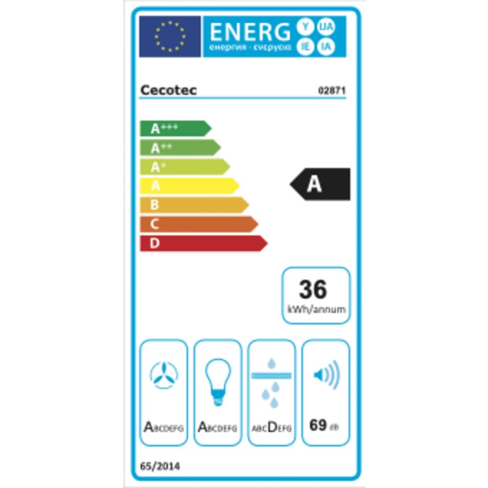 Hotte standard Cecotec Bolero Flux PM 606500 Noir 60 cm