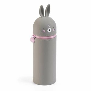 Trousse d'écolier cylindrique Apli My Little Pets Gris Lapin