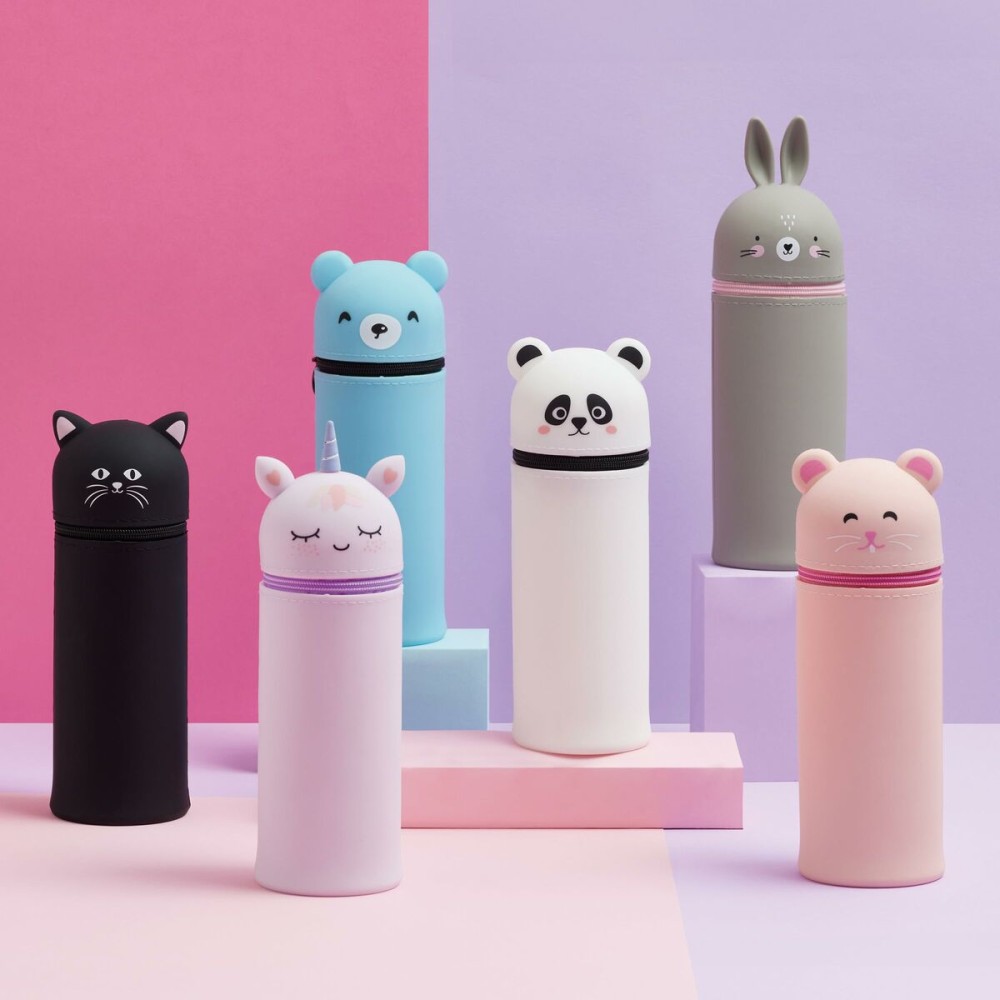 Trousse d'écolier cylindrique Apli My Little Pets Gris Lapin