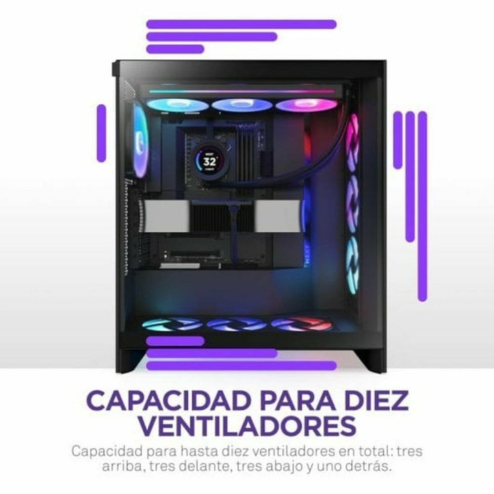 Boîtier ATX semi-tour NZXT H7 Flow RGB Midi Noir